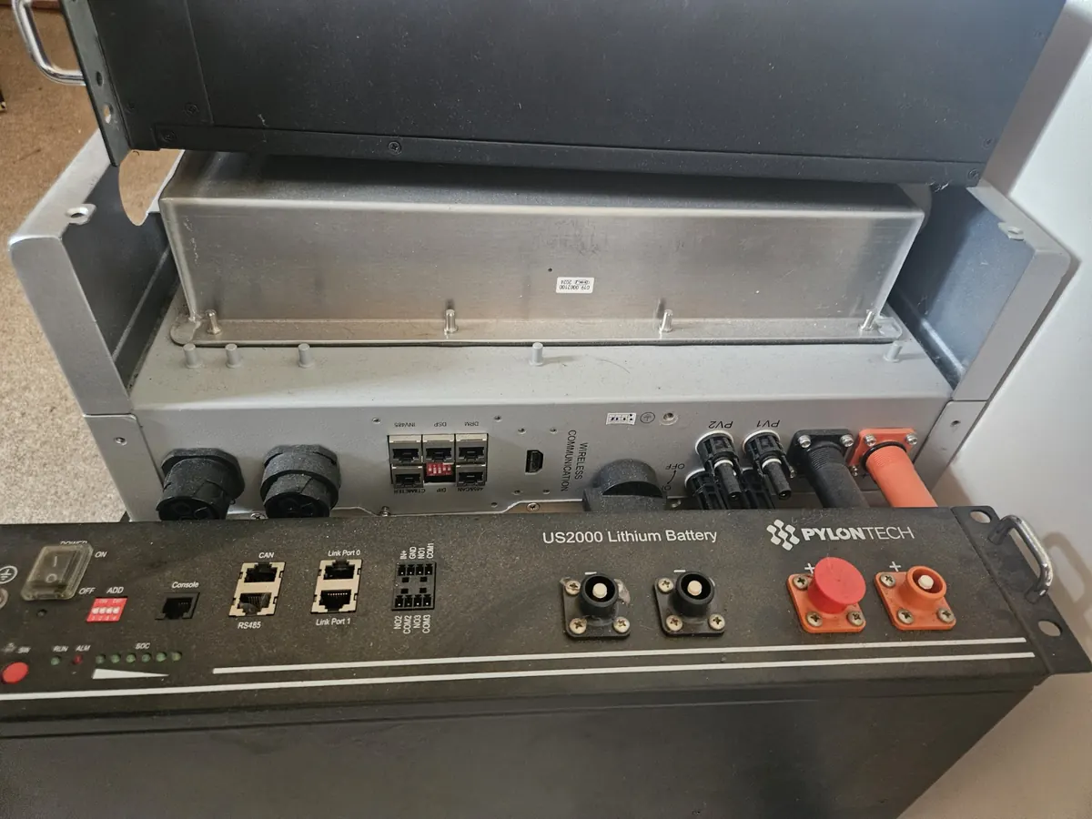 Previous battery equipment photographed during the initial property review