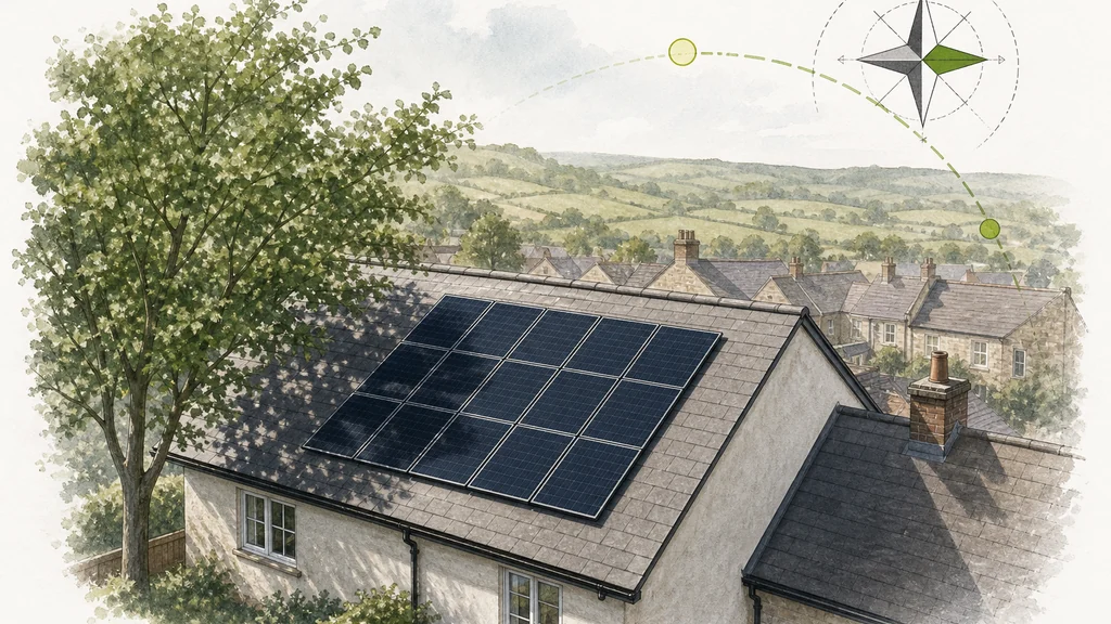 Illustration of solar suitability factors around a UK home